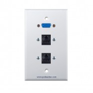 Placa Tapa VGA + 2 Jack RJ45 Cat5 ponchables en ABS